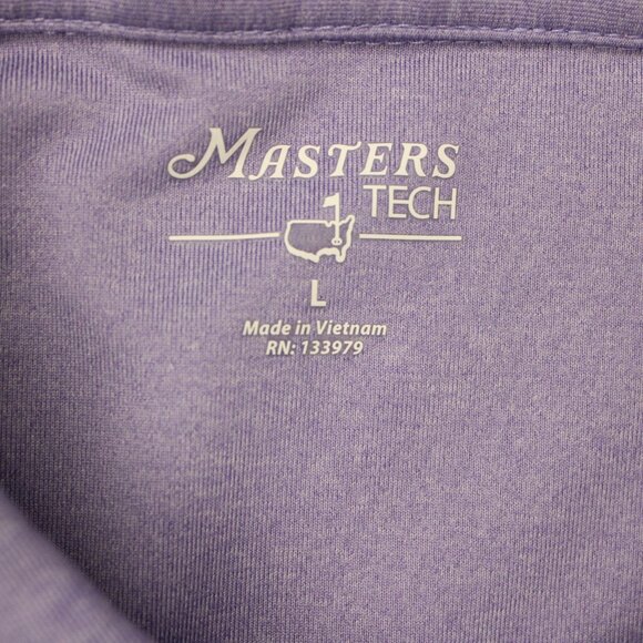 Masters Tech Polo Shirt Mens Large Purple Augusta Golf Polyester Stretch S/S - Picture 8 of 14